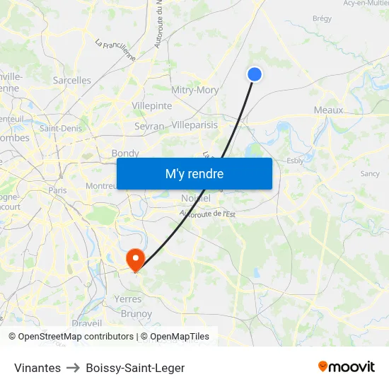 Vinantes to Boissy-Saint-Leger map