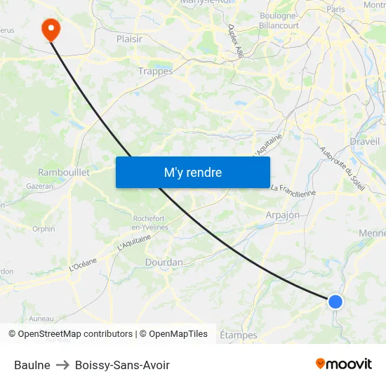 Baulne to Boissy-Sans-Avoir map