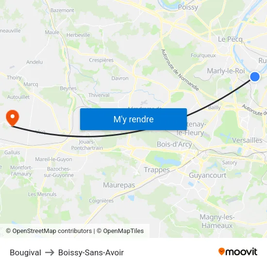 Bougival to Boissy-Sans-Avoir map