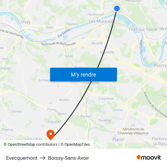 Evecquemont to Boissy-Sans-Avoir map