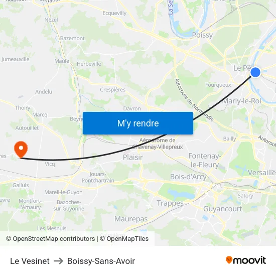 Le Vesinet to Boissy-Sans-Avoir map