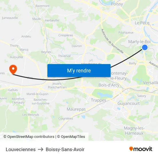 Louveciennes to Boissy-Sans-Avoir map