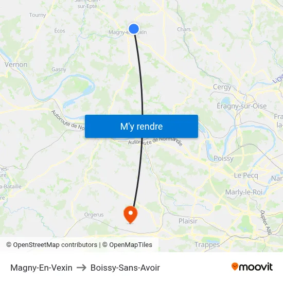Magny-En-Vexin to Boissy-Sans-Avoir map