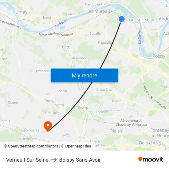 Verneuil-Sur-Seine to Boissy-Sans-Avoir map