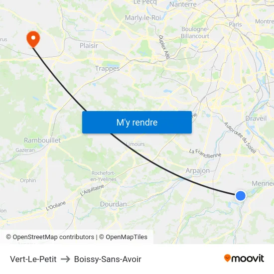 Vert-Le-Petit to Boissy-Sans-Avoir map