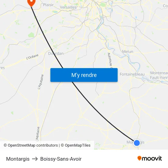 Montargis to Boissy-Sans-Avoir map