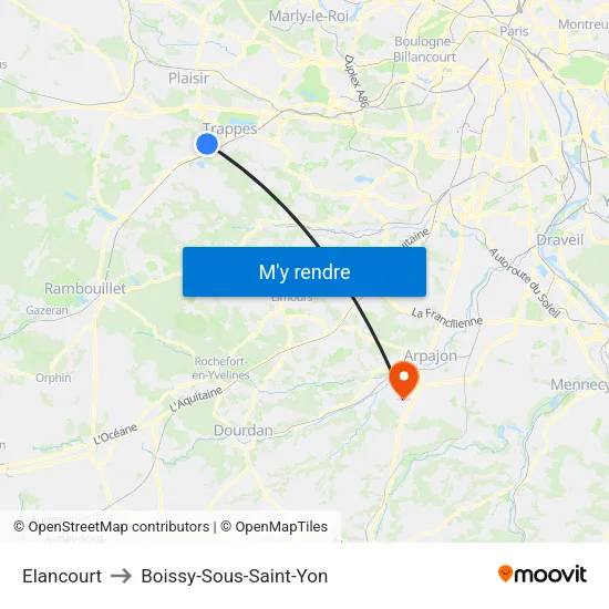Elancourt to Boissy-Sous-Saint-Yon map
