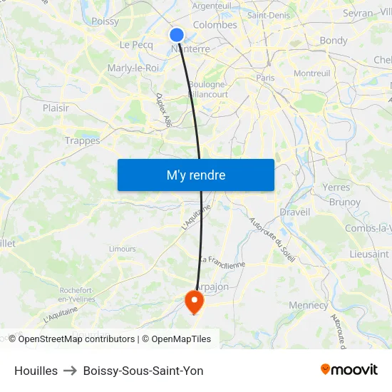 Houilles to Boissy-Sous-Saint-Yon map