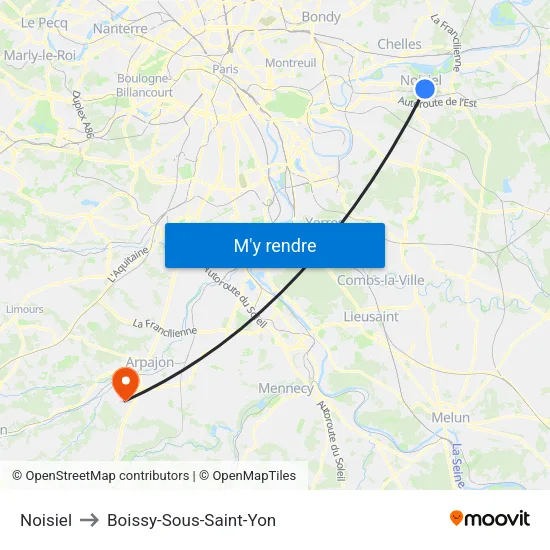 Noisiel to Boissy-Sous-Saint-Yon map