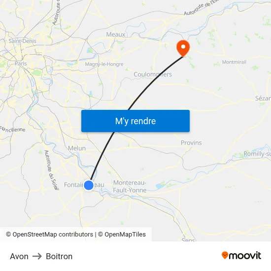 Avon to Boitron map
