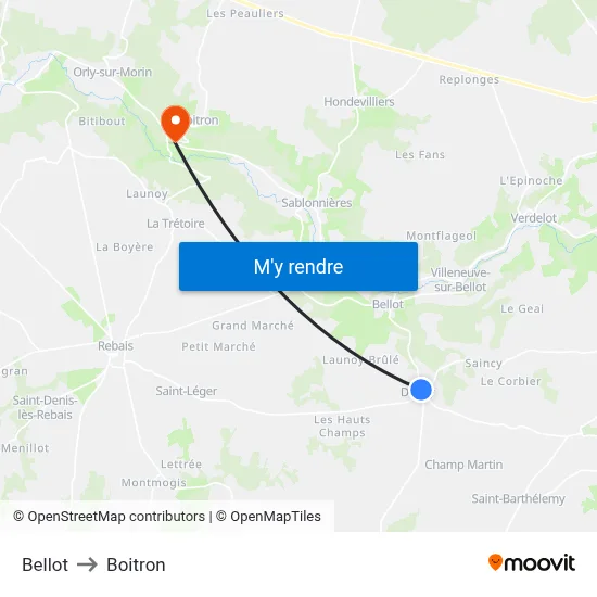 Bellot to Boitron map