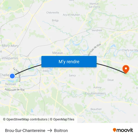 Brou-Sur-Chantereine to Boitron map