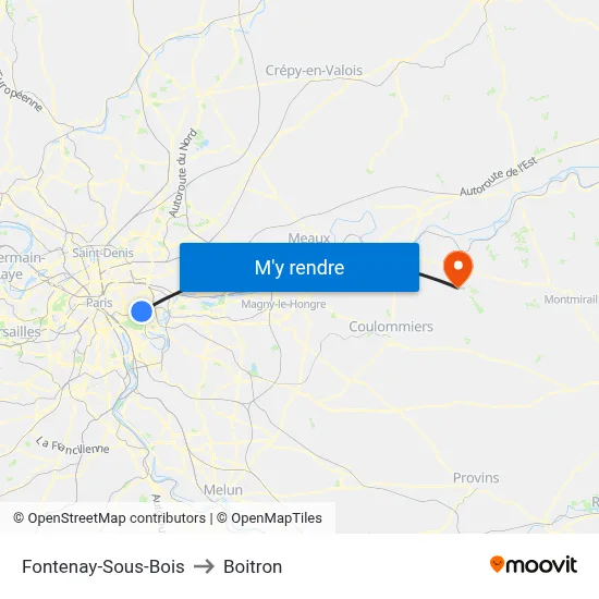 Fontenay-Sous-Bois to Boitron map