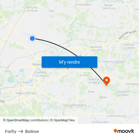 Forfry to Boitron map