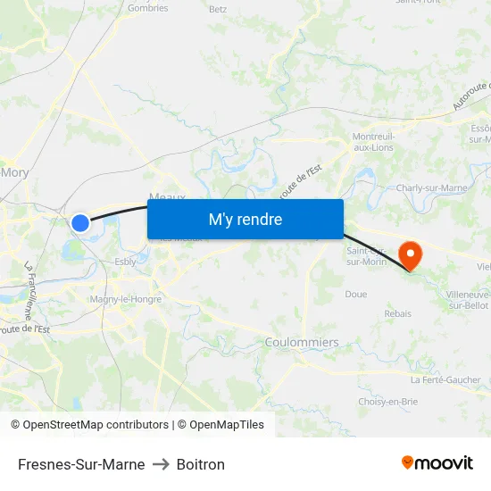 Fresnes-Sur-Marne to Boitron map