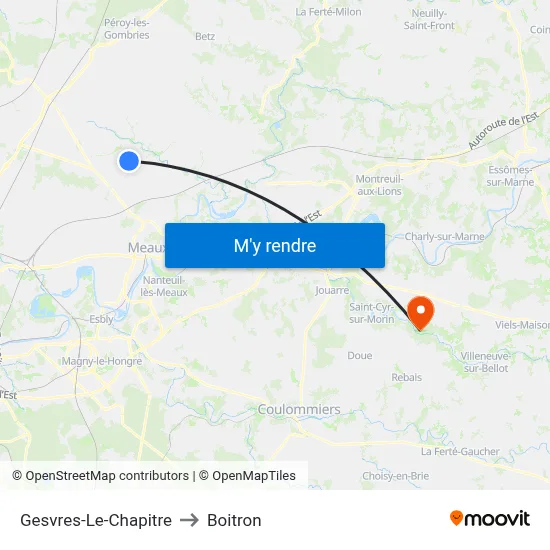 Gesvres-Le-Chapitre to Boitron map