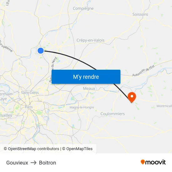 Gouvieux to Boitron map