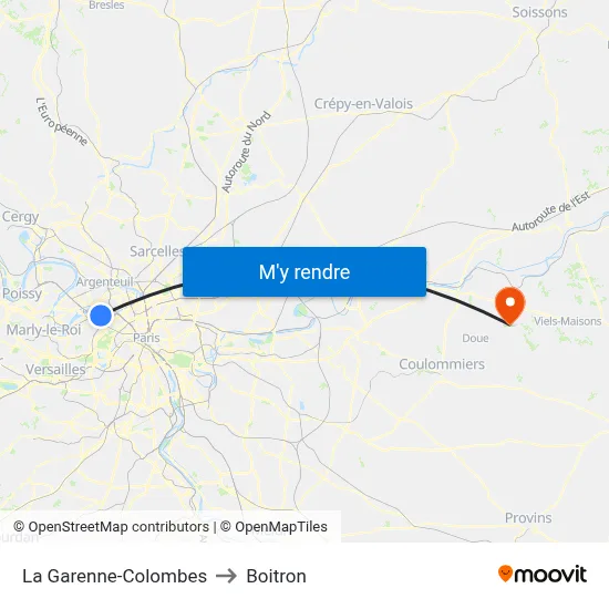 La Garenne-Colombes to Boitron map