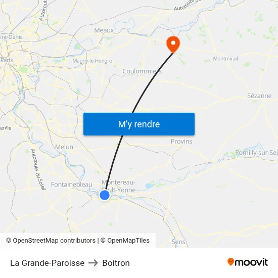 La Grande-Paroisse to Boitron map