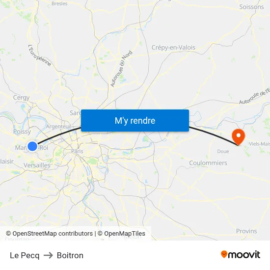 Le Pecq to Boitron map