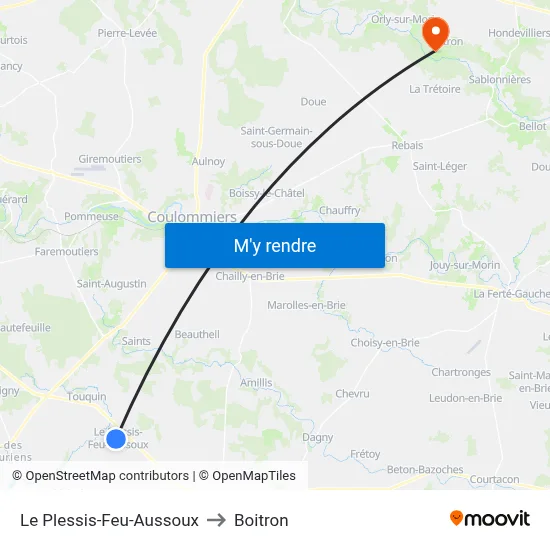 Le Plessis-Feu-Aussoux to Boitron map