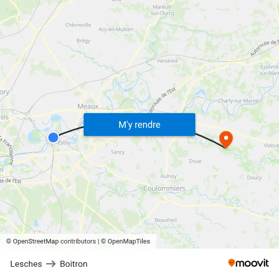 Lesches to Boitron map