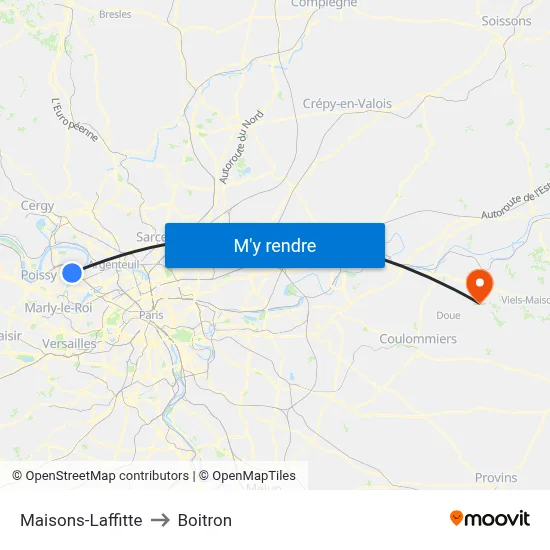 Maisons-Laffitte to Boitron map
