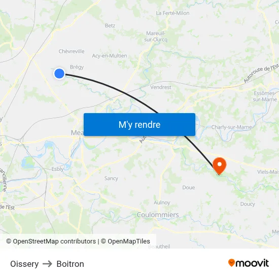 Oissery to Boitron map