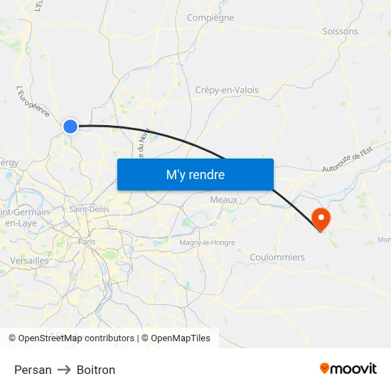 Persan to Boitron map