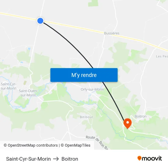 Saint-Cyr-Sur-Morin to Boitron map