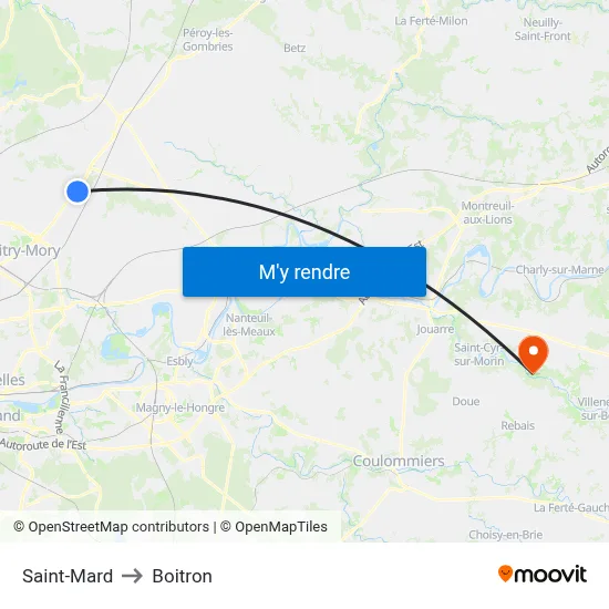 Saint-Mard to Boitron map