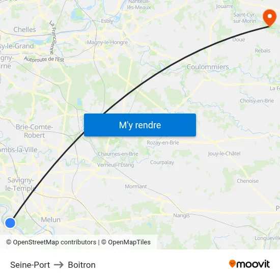 Seine-Port to Boitron map