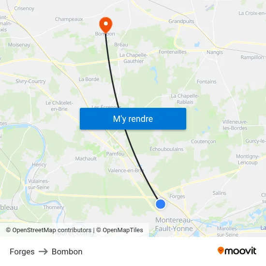 Forges to Bombon map