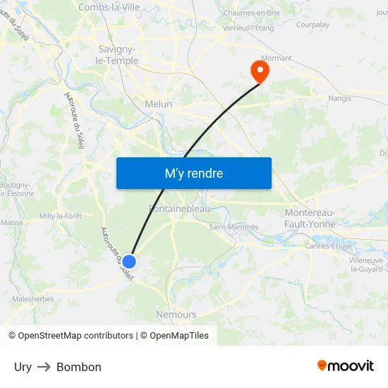 Ury to Bombon map