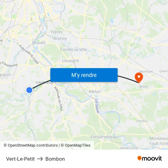 Vert-Le-Petit to Bombon map