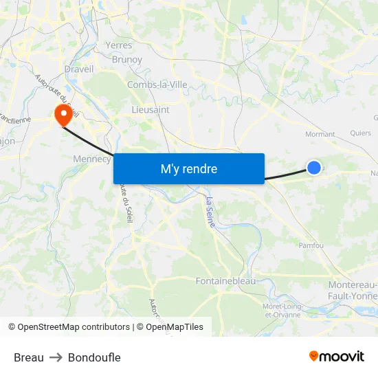 Breau to Bondoufle map