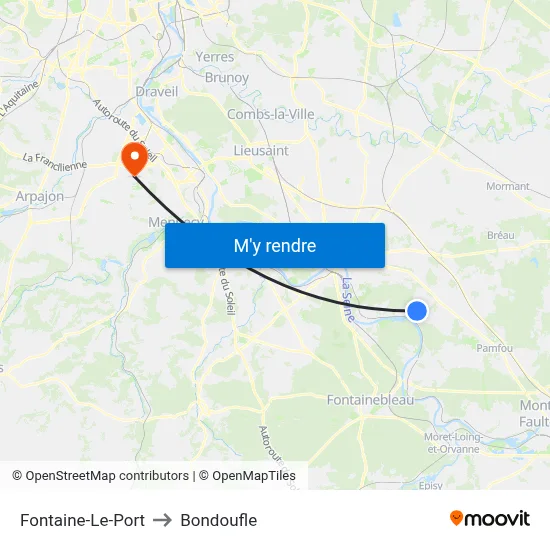 Fontaine-Le-Port to Bondoufle map
