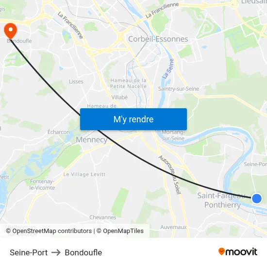 Seine-Port to Bondoufle map