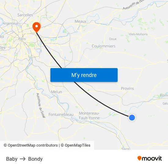 Baby to Bondy map