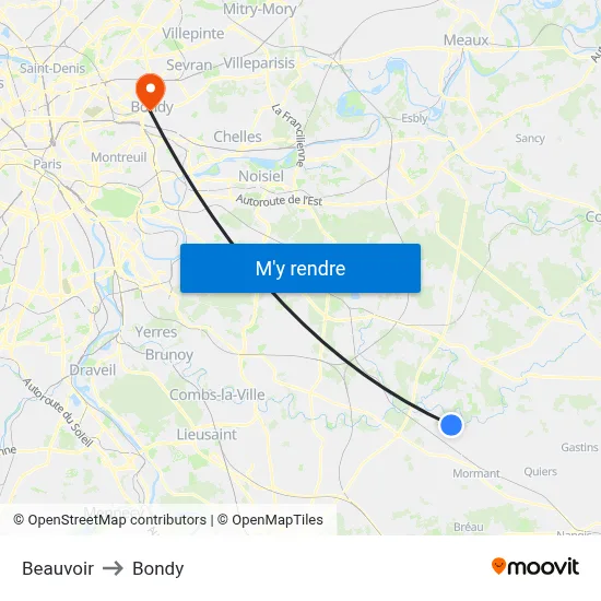 Beauvoir to Bondy map