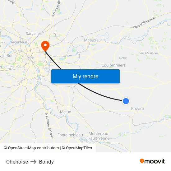 Chenoise to Bondy map