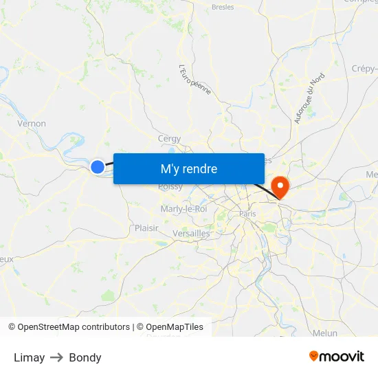 Limay to Bondy map