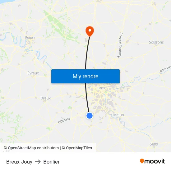 Breux-Jouy to Bonlier map