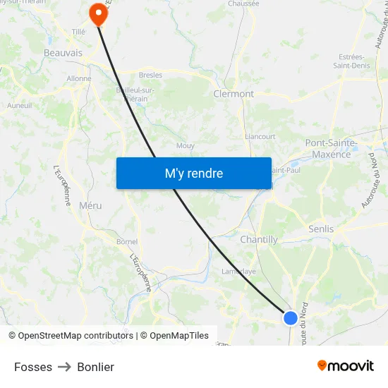 Fosses to Bonlier map