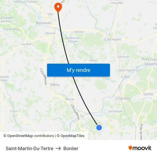 Saint-Martin-Du-Tertre to Bonlier map