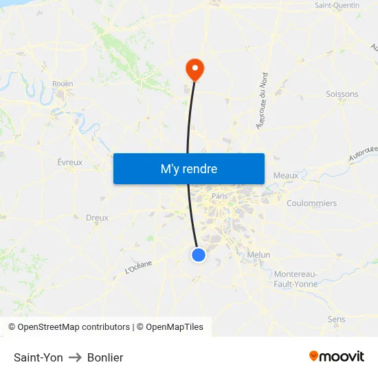 Saint-Yon to Bonlier map