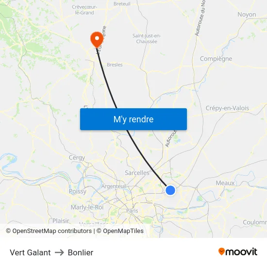 Vert Galant to Bonlier map