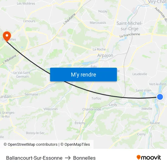 Ballancourt-Sur-Essonne to Bonnelles map