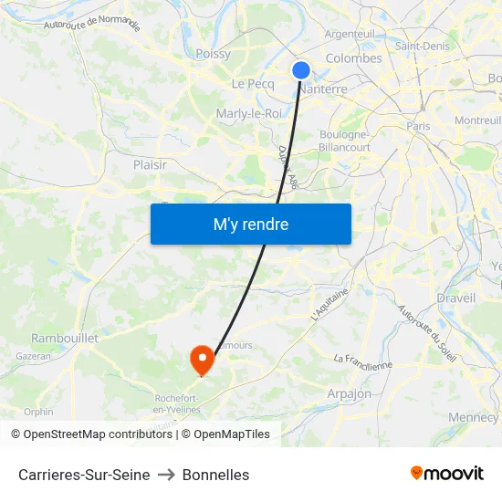 Carrieres-Sur-Seine to Bonnelles map