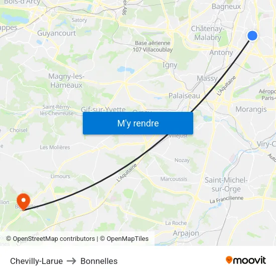 Chevilly-Larue to Bonnelles map